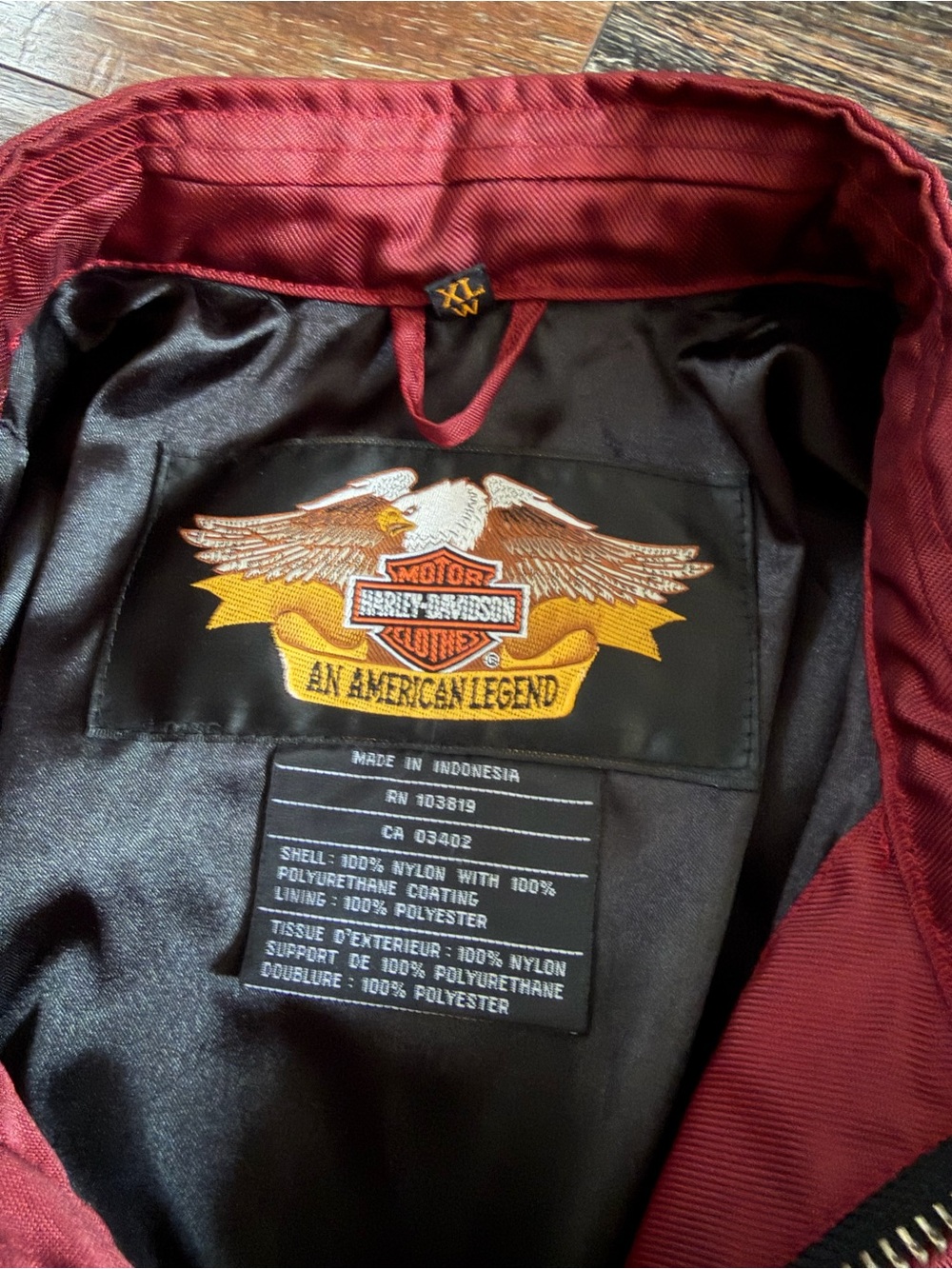 Harley-Davidson Men's Burgundy Zip-Front Casual Button Down Jacket XL - Picture 4 of 5